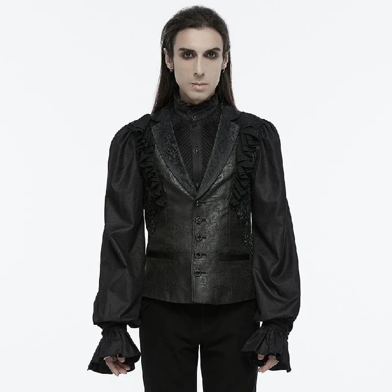 Men's Gothic Ruffled Buckle-up Waistcoat