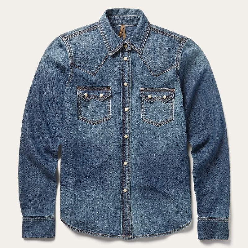 Denim Top for a Beachside Picnic with a Laid - Back Style Distressed Denim Shirt