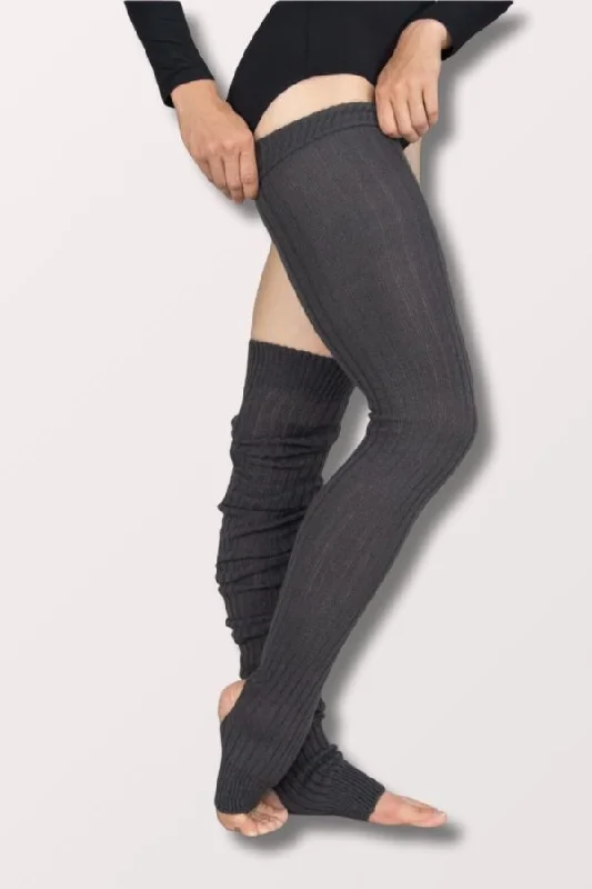 Satin Leg Warmers with a Smooth Texture 48 Inch Extra Long Stirrup Leg Warmers - Charcoal Satin Leg Warmers with a Smooth Texture 48 Inch Extra Long Stirrup Leg Warmers - Charcoal