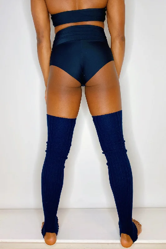  Argyle - Printed Leg Warmers in Pastel Colors​ Thigh High Legwarmers - Navy