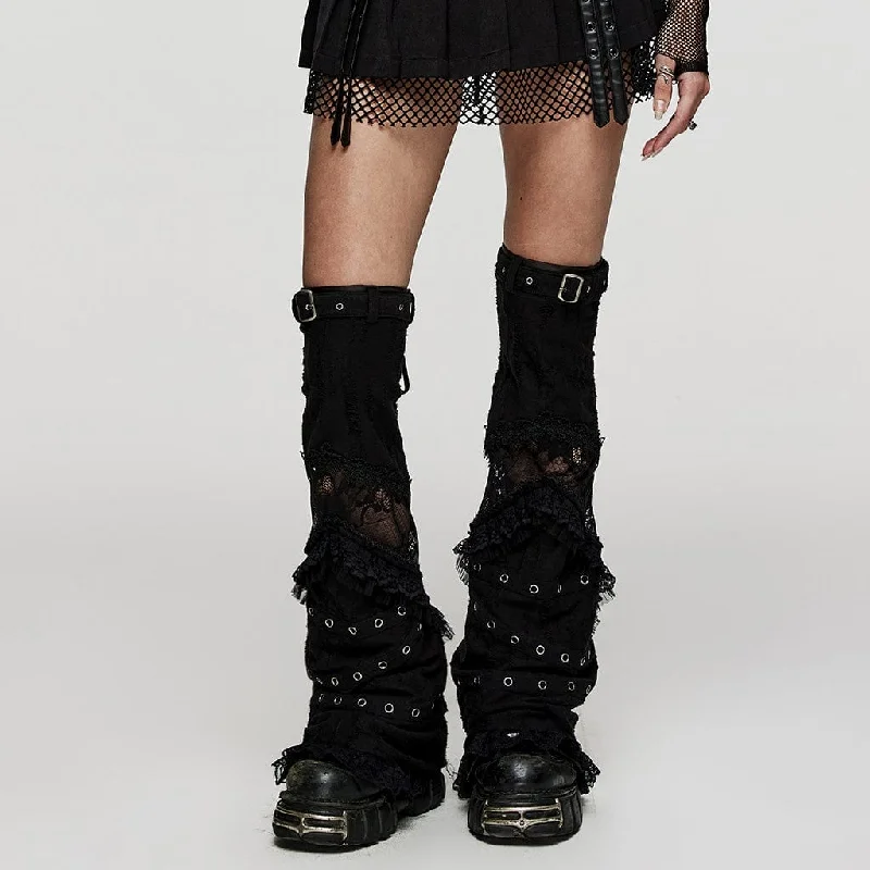 Woolen Leg Warmers for Cold Days Women's Punk Lace Splice Eyelet Distressed Leg Warmers Woolen Leg Warmers for Cold Days Women's Punk Lace Splice Eyelet Distressed Leg Warmers