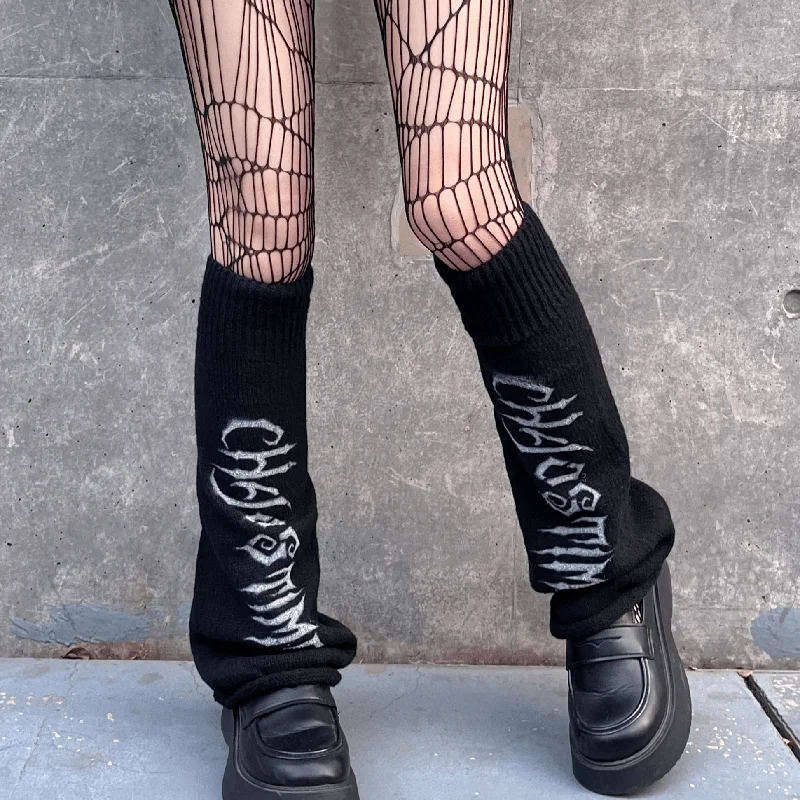 Fleece Leg Warmers for Winter Crocheted Leg Warmers for a Handmade Look Women's Punk Letter Printed Leg Warmer Fleece Leg Warmers for Winter Crocheted Leg Warmers for a Handmade Look Women's Punk Letter Printed Leg Warmer