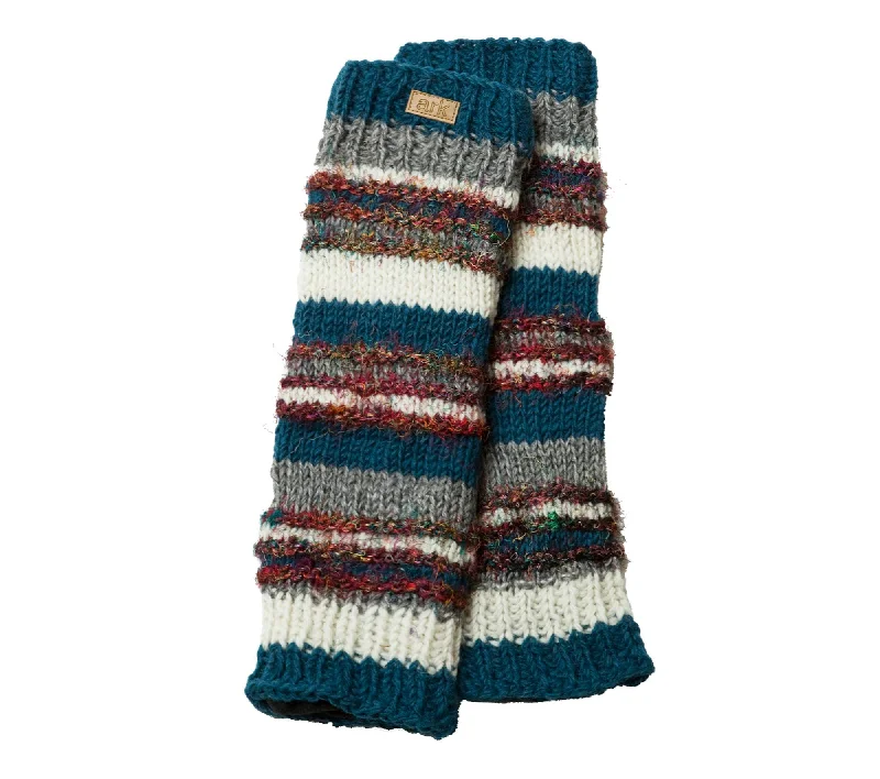Floral - Printed Leg Warmers for Spring​ Satin Leg Warmers with a Smooth Texture​ Wool Leg Warmers, Funky Knit Pattern, Fleece Lining